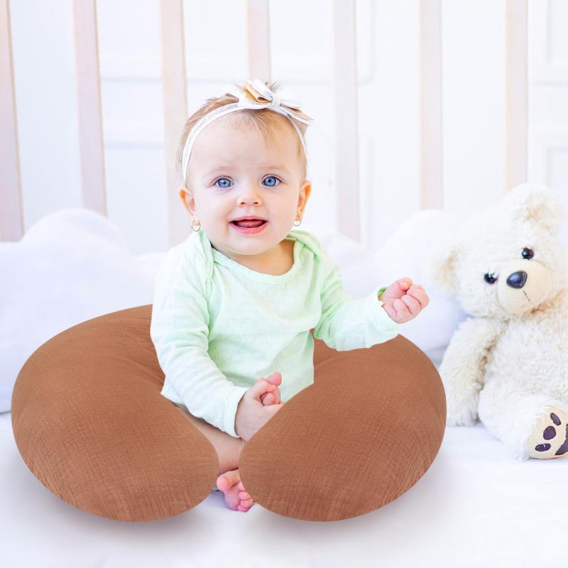 accmor 2 Pack Muslin Nursing Pillow Covers, 100% Cotton Soft Nursing Covers for Breastfeeding Pillows, Slipcover for Baby Girls Boys Newborn - Image 5